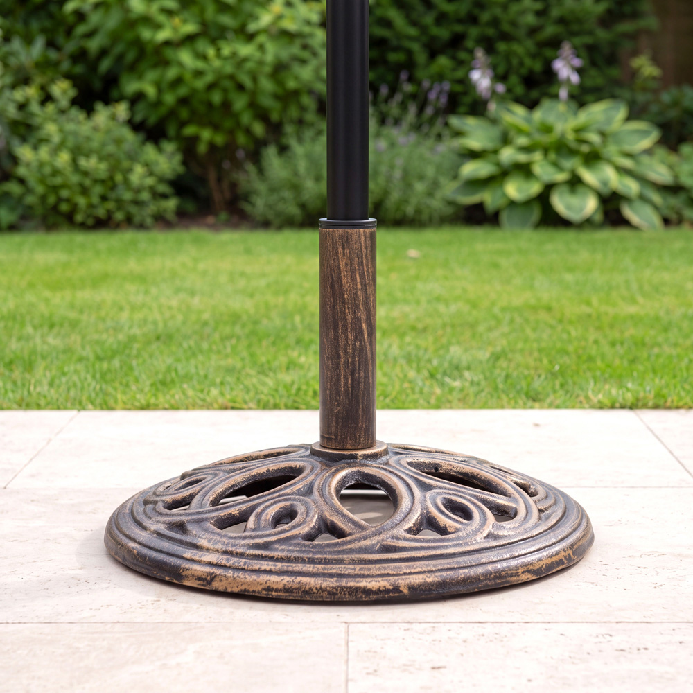 Charles Bentley Bronze Round Cast Iron Parasol Base 12kg Image 3