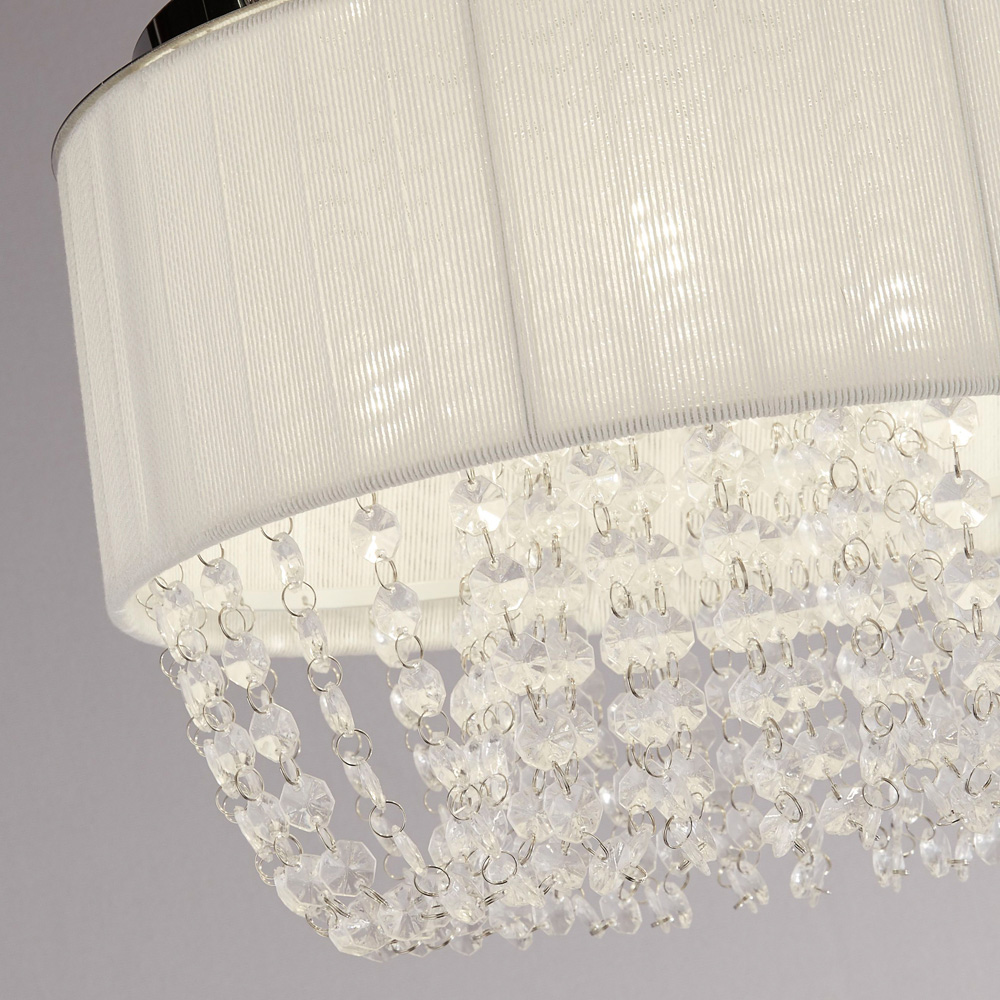 Lighting Collection Contessa White Ceiling Flush Light Image 4