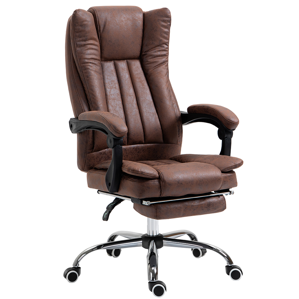 Portland Brown Microfibre Swivel Office Desk Chair Image 2