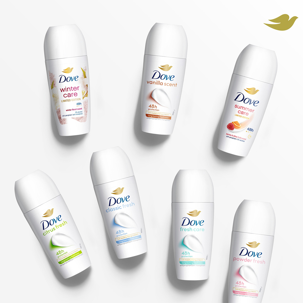 Dove Citrus Fresh 48H Sweat and Odour Protection Antiperspirant Roll On 50ml 6 Pack Image 6