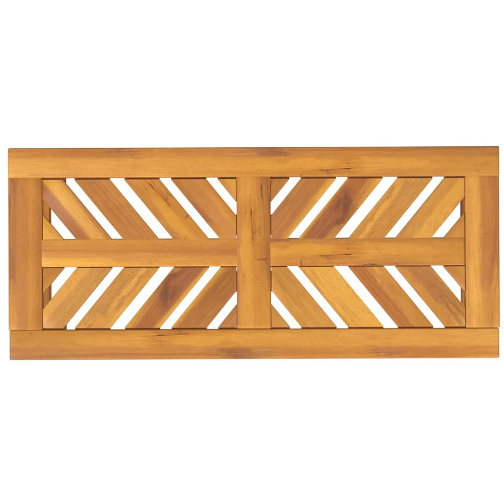 vidaXL Single Seater Solid Wood Acacia Chevron Backrest Garden Bench Image 5