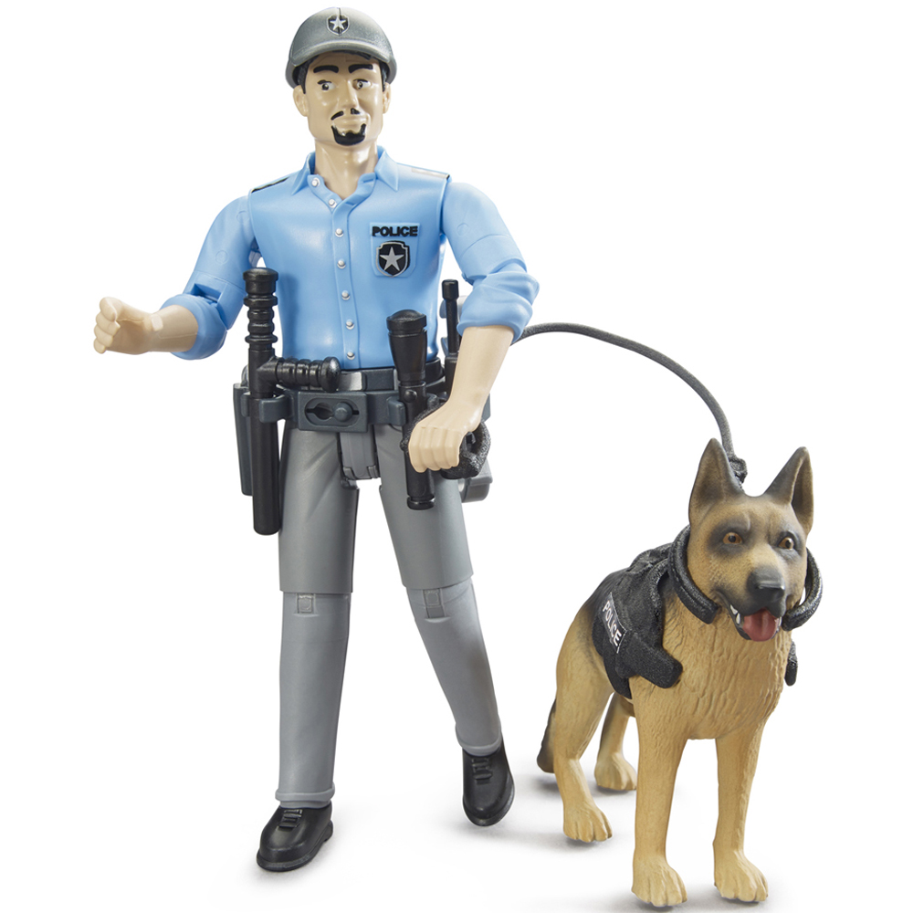 Bruder Bworld Policeman Figure with Dog Image 3