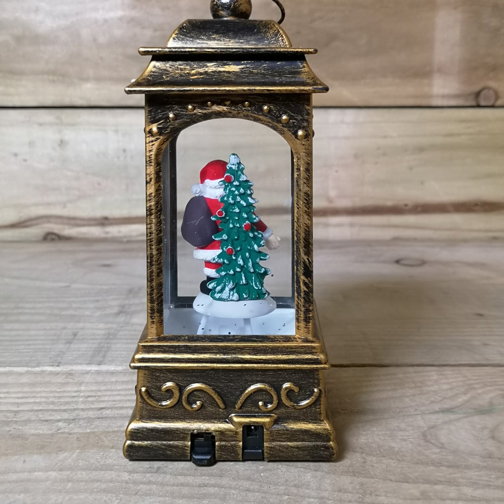 Samuel Alexander Santa Christmas Glitter Water Spinner Lantern 21cm Image 5