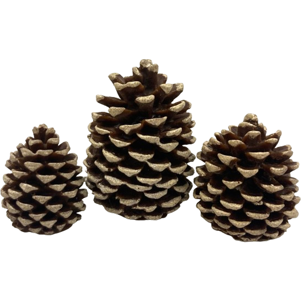 Avilo Brown Pine Cone Flameless LED Candle 3 Piece Image 3