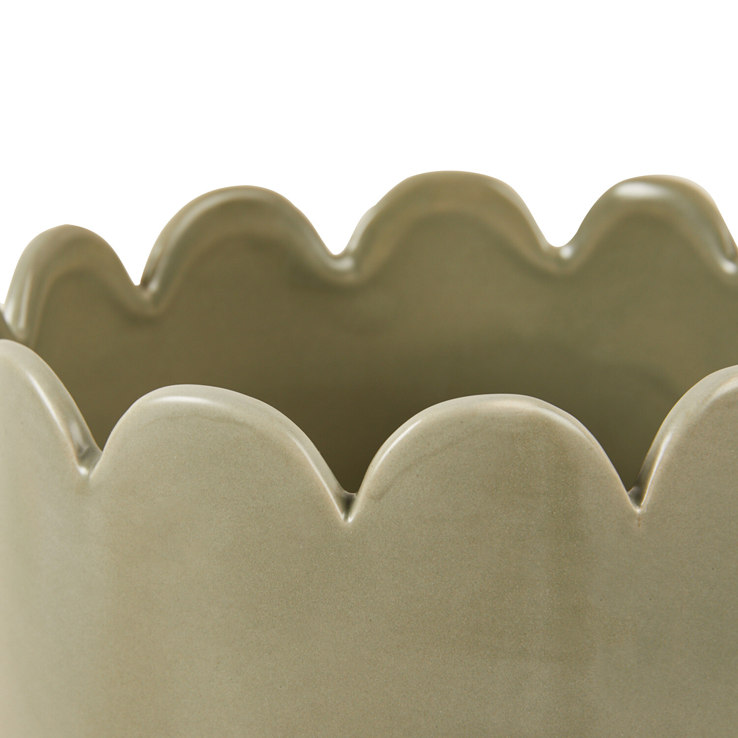 Scallop Edged Ceramic Planter - Nude or Sage Image 6