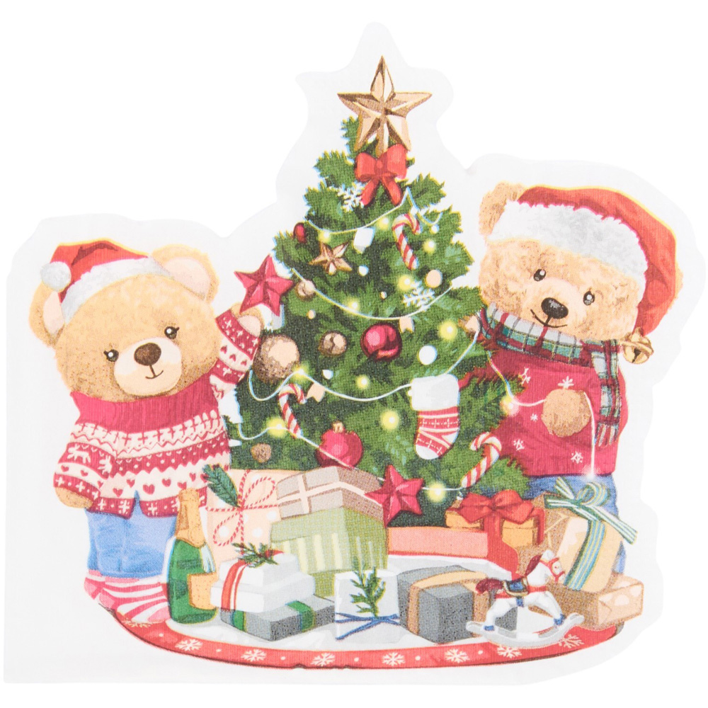 Pack of 12 Christmas Bear Paper Napkins Image 2