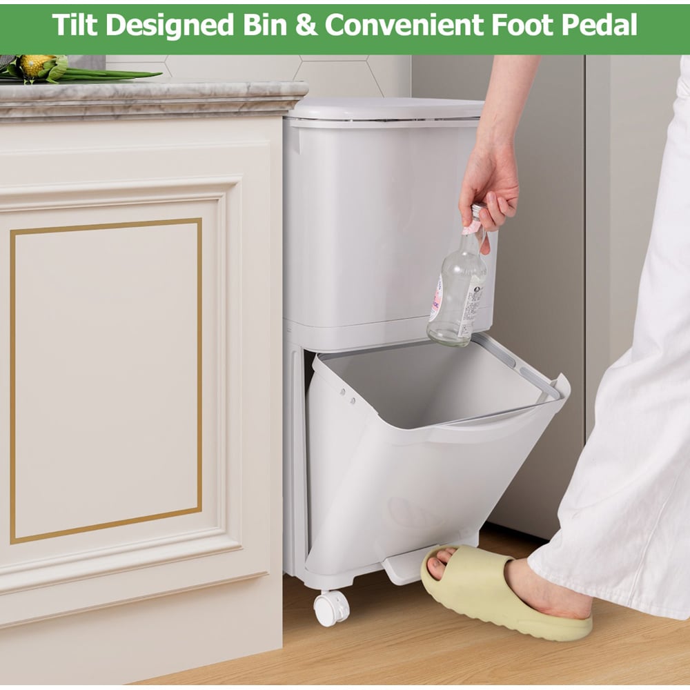 Costway 2 Tier Trash Can 40L Image 4