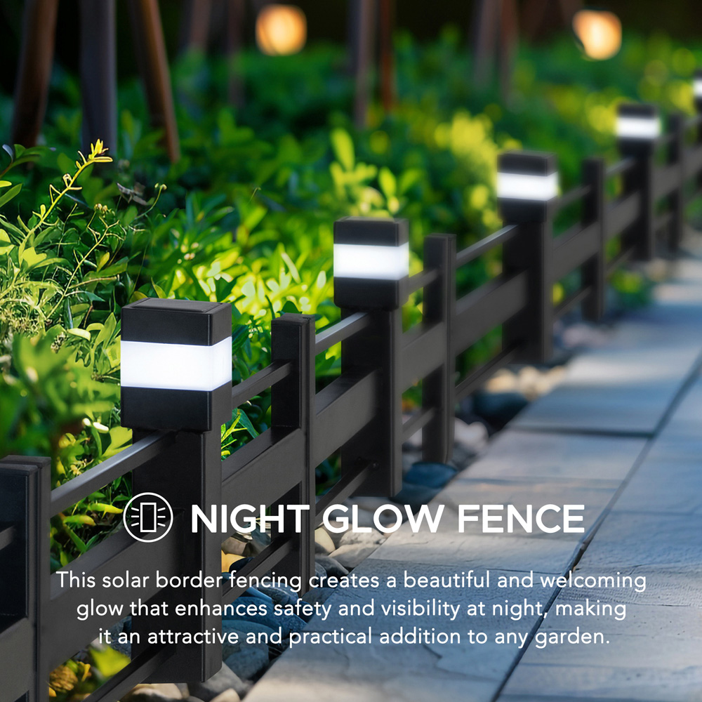 Sunjoy Cromwell Black Solar Border Fence Panel Image 6