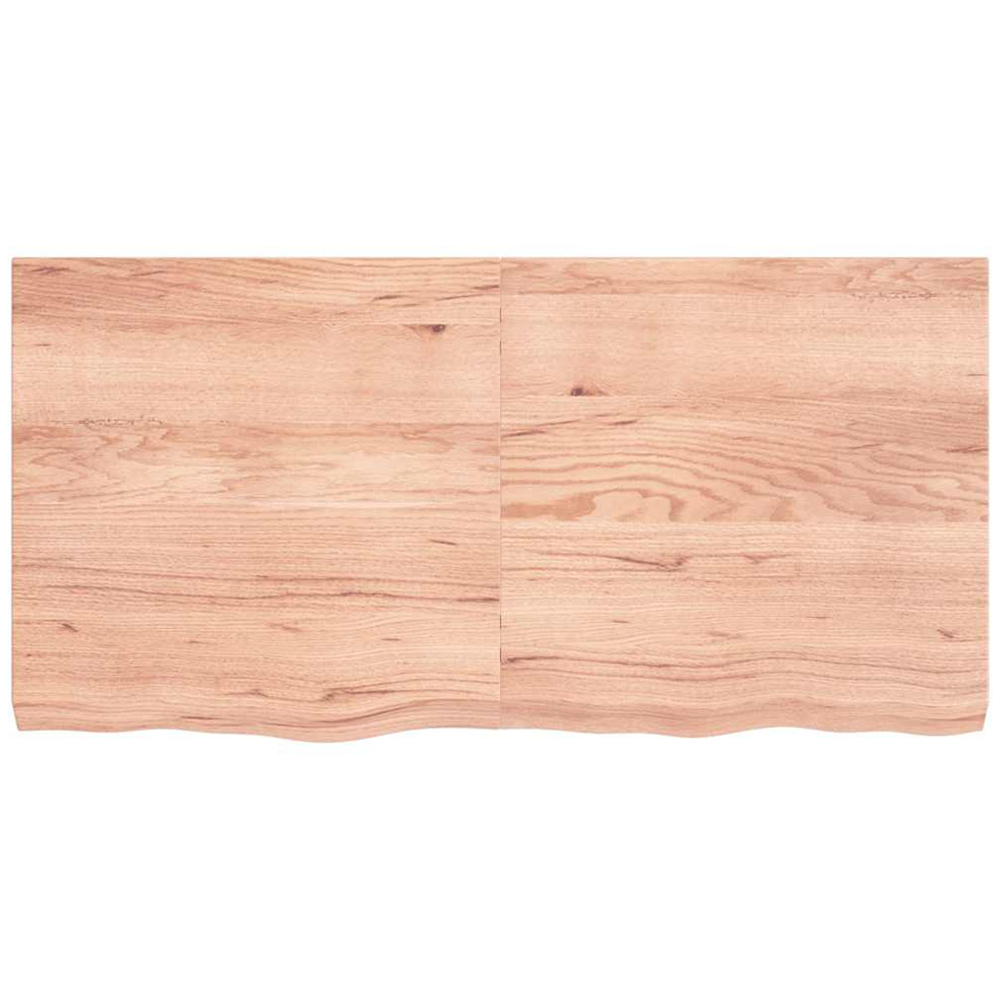 vidaXL 120 x 60 x 4cm Light Brown Treated Solid Wood Oak Wall Shelf Image 2
