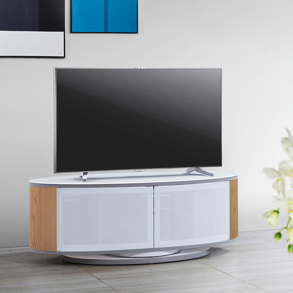 MDA Designs Luna 2 Door White and Oak TV Unit Image 9
