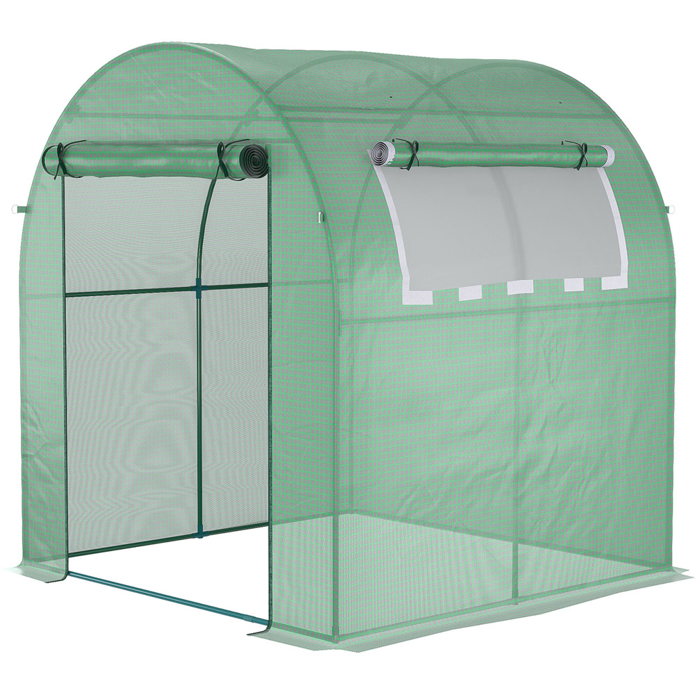 Outsunny Green PE 6 x 6ft Walk In Polytunnel Greenhouse Image 1