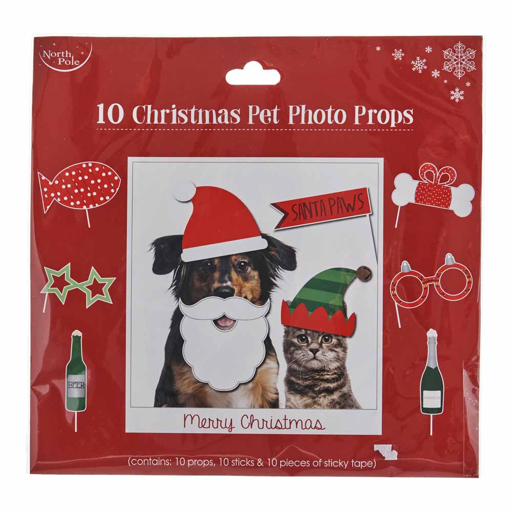 Wilko Christmas Pet Photo Props 10 Pack Image 1