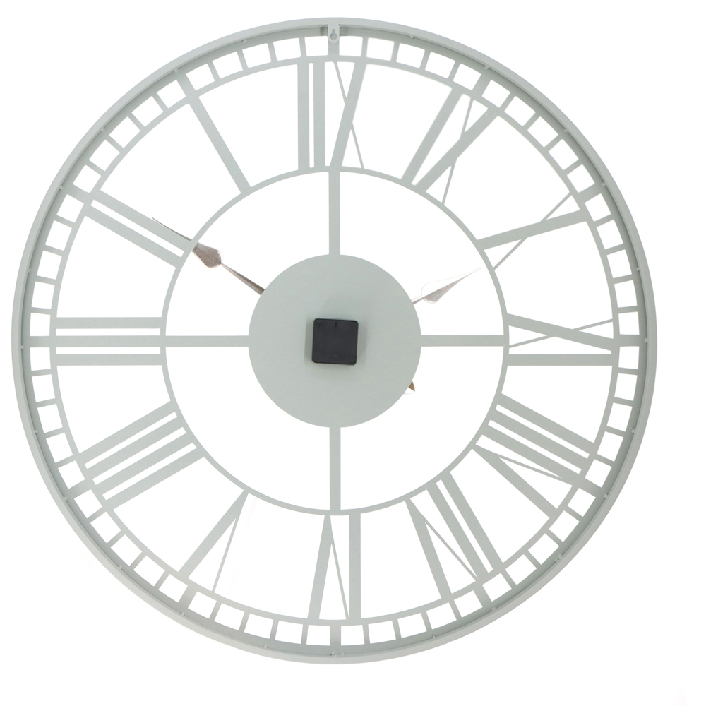 Charles Bentley Malham Grey Round Skeleton Indoor and Outdoor Wall Clock 90cm Image 5