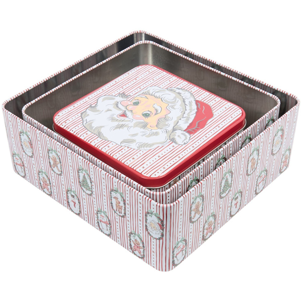 Pack of 3 Santa Face Cake Tins Image 7