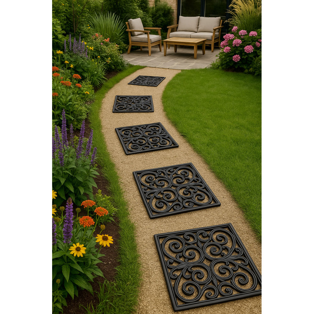 Avilo Square Shape Rubber Step Stones Set of 2 Image 7