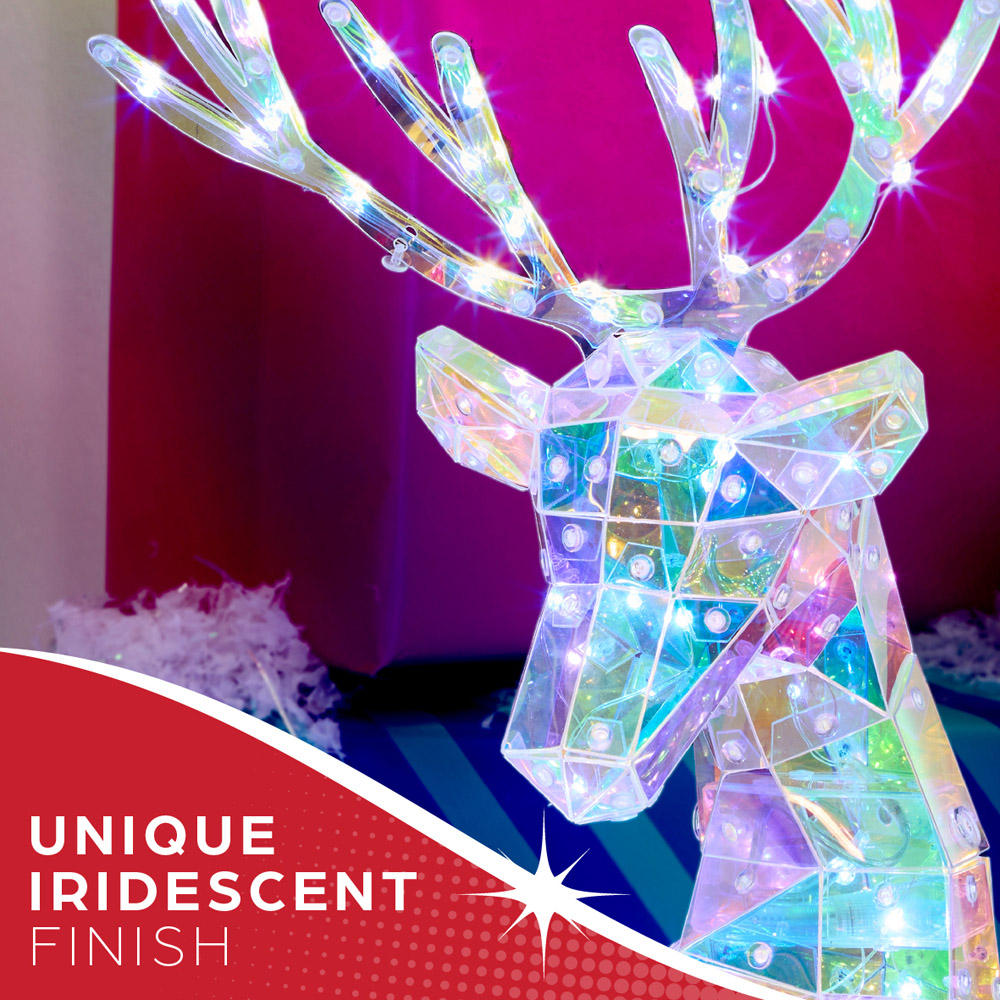 The Christmas Workshop 100 Cool White LED Iridescent Reindeer Decoration 2ft Image 6