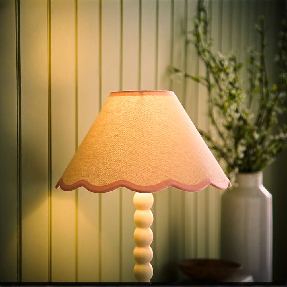 ValueLights Florie Scallop Pink Trim Small Shade Image 6