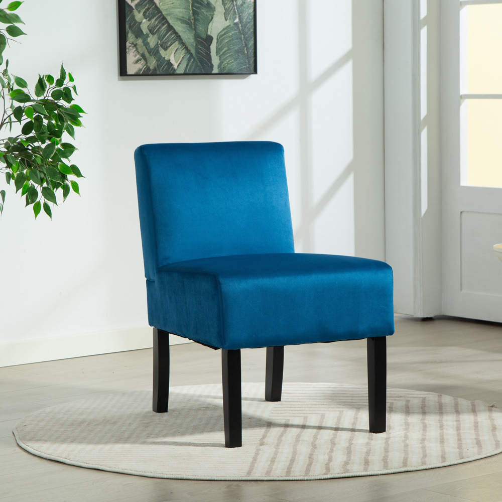 Artemis Home Valina Velvet Fabric Blue Accent Chair Image 6