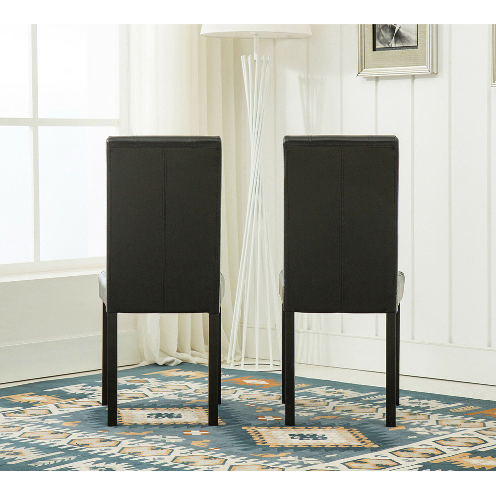 Set of 2 Black Faux Leather Dining Chair Image 4