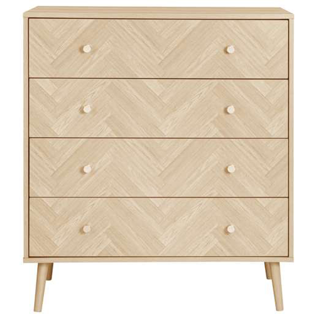 Birlea Herringford 4 Drawer Oak Chest of Drawers Image 3