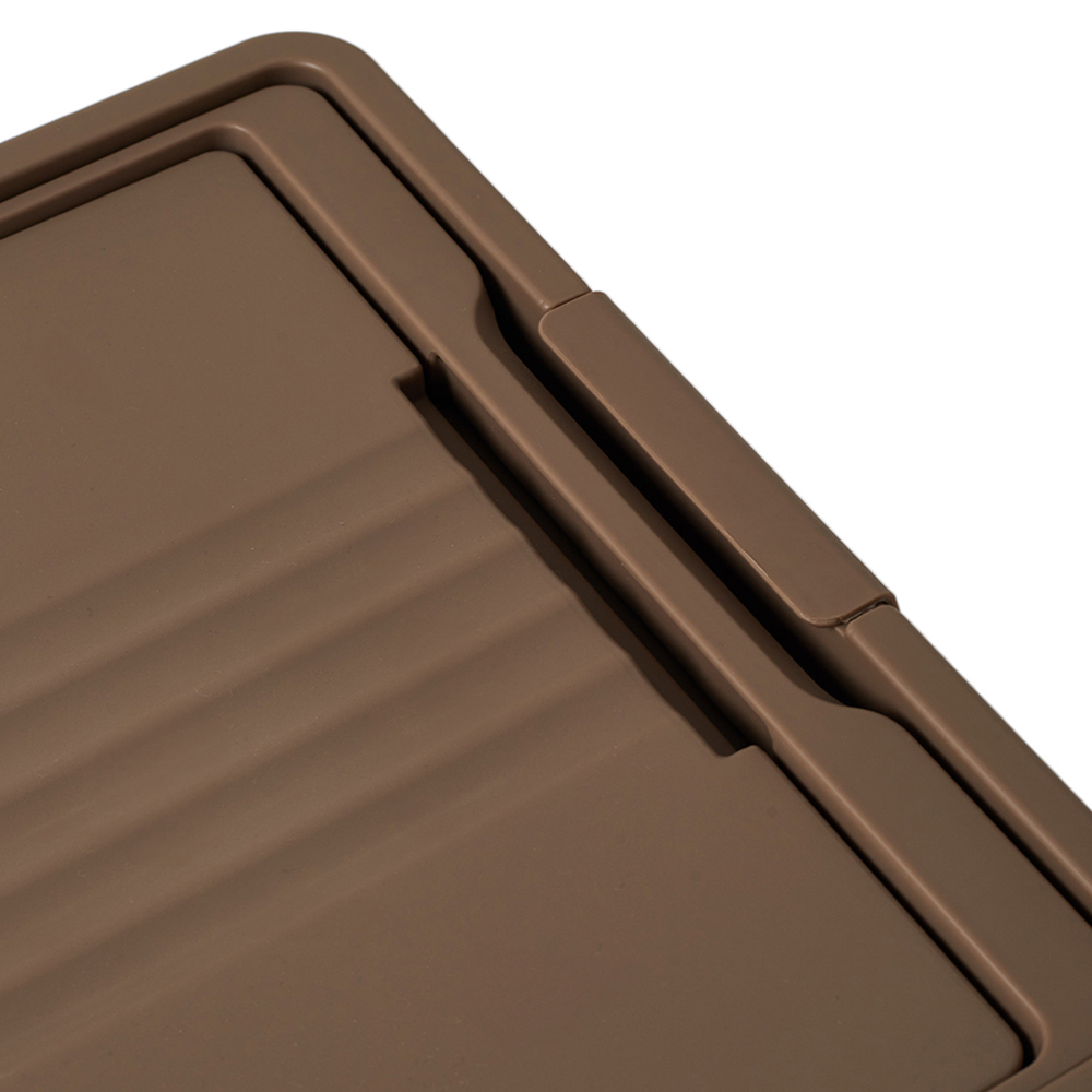 Living and Home 3 Way Access Cream and Brown Plastic Storage Box with Wheels 54 x 36cm Image 4