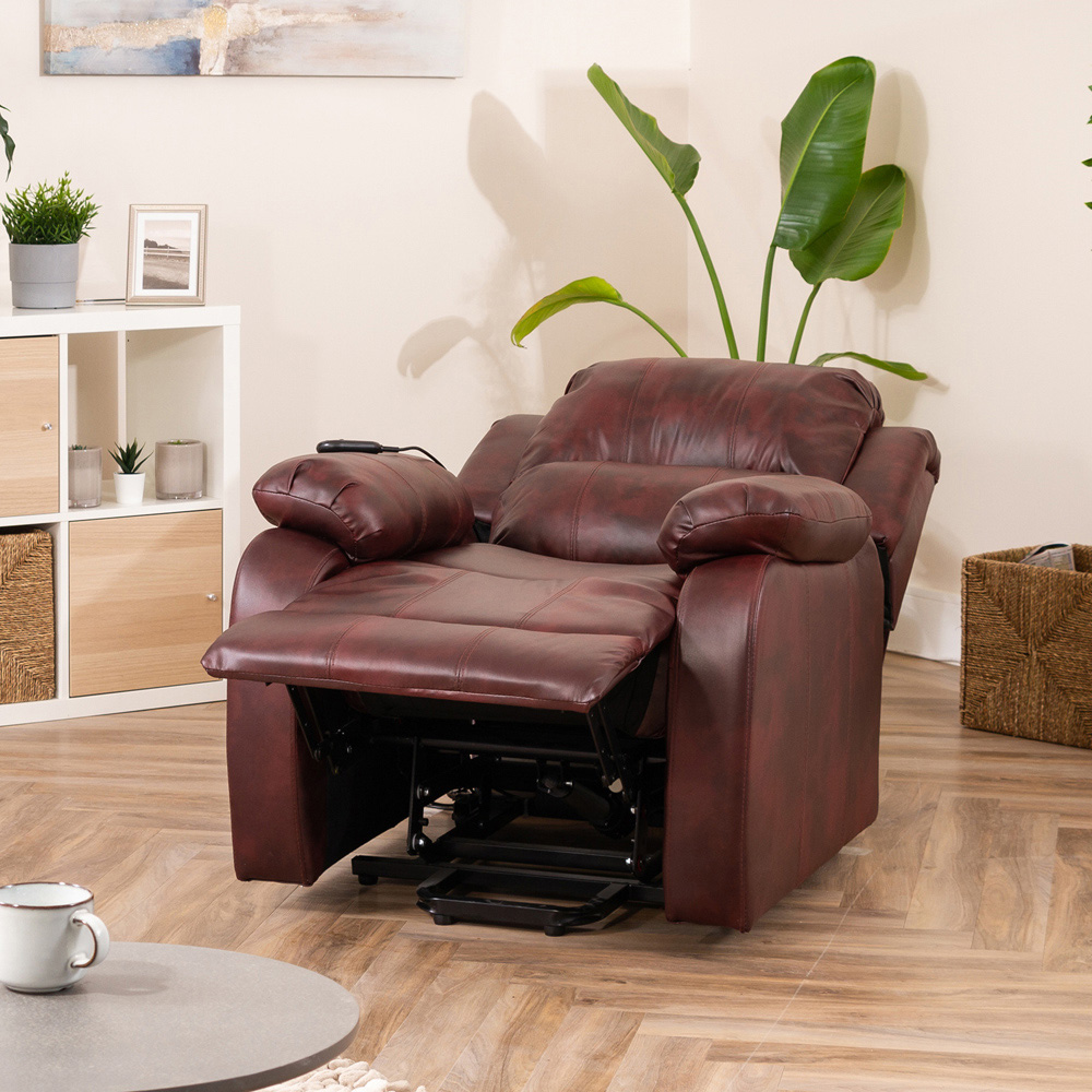Artemis Home Northfield Burgundy Dual Motor Massage and Heat Riser Recliner Chair Image 2