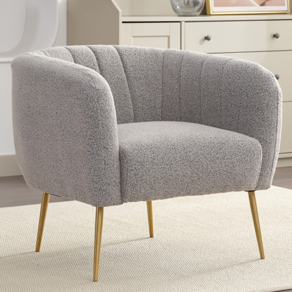 Artemis Home Ronan Light Grey Boucle Accent Chair Image 1