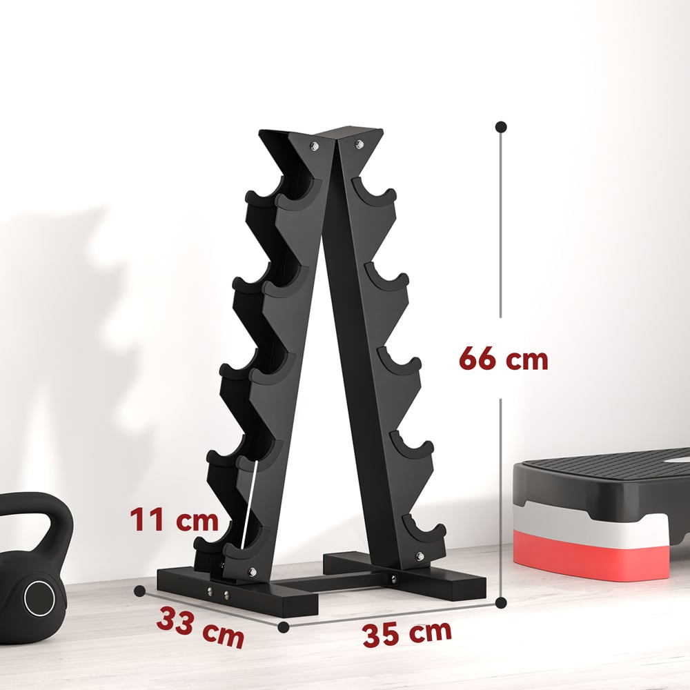 SPORTNOW 5 Tier Black Dumbbell Storage Rack Image 7