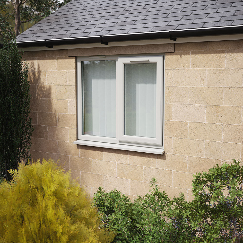 Crystal Agate and White RH Side Hung Next to a Fixed Obscure Triple Glazed Window 1190 x 1190mm Image 2