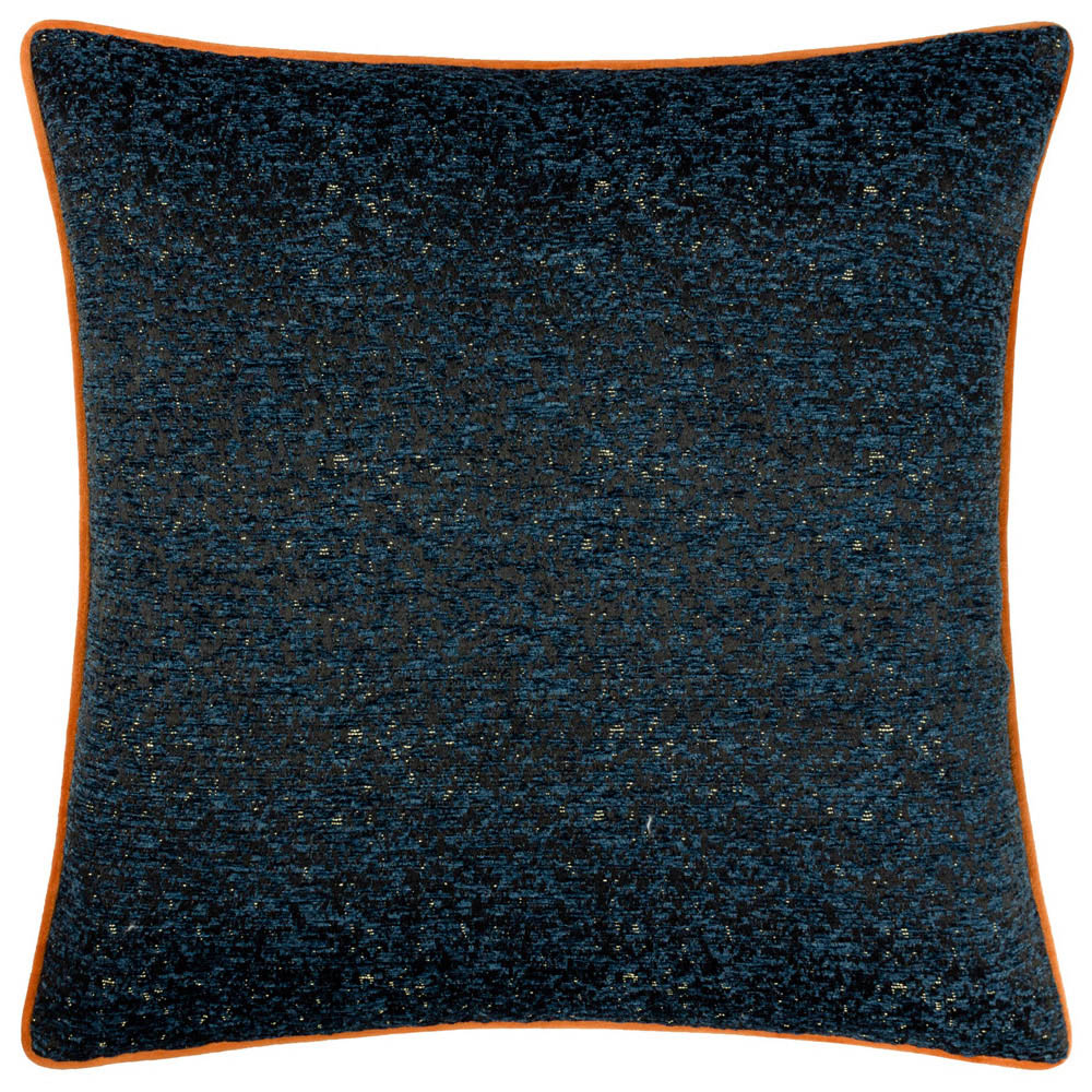 Paoletti Galaxy Navy Chenille Piped Cushion Image 1
