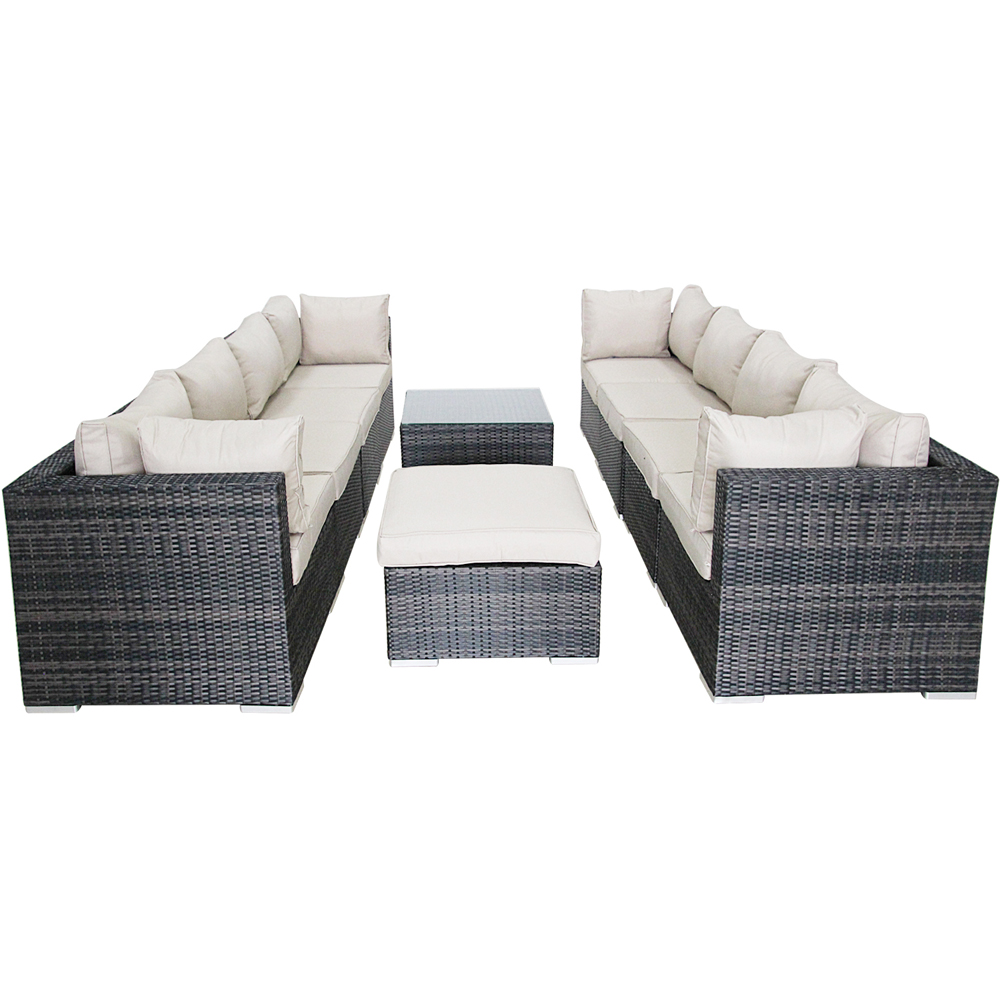 Furniture One 9 Seater Brown Rattan Garden Sofa Set Image 2