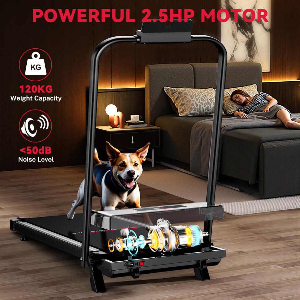 Rattrix Black Manual Incline Foldable Treadmill Image 6