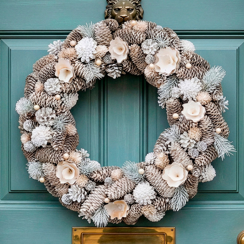 Dibor Giant Morning Frost Christmas Wreath 50cm Image 2