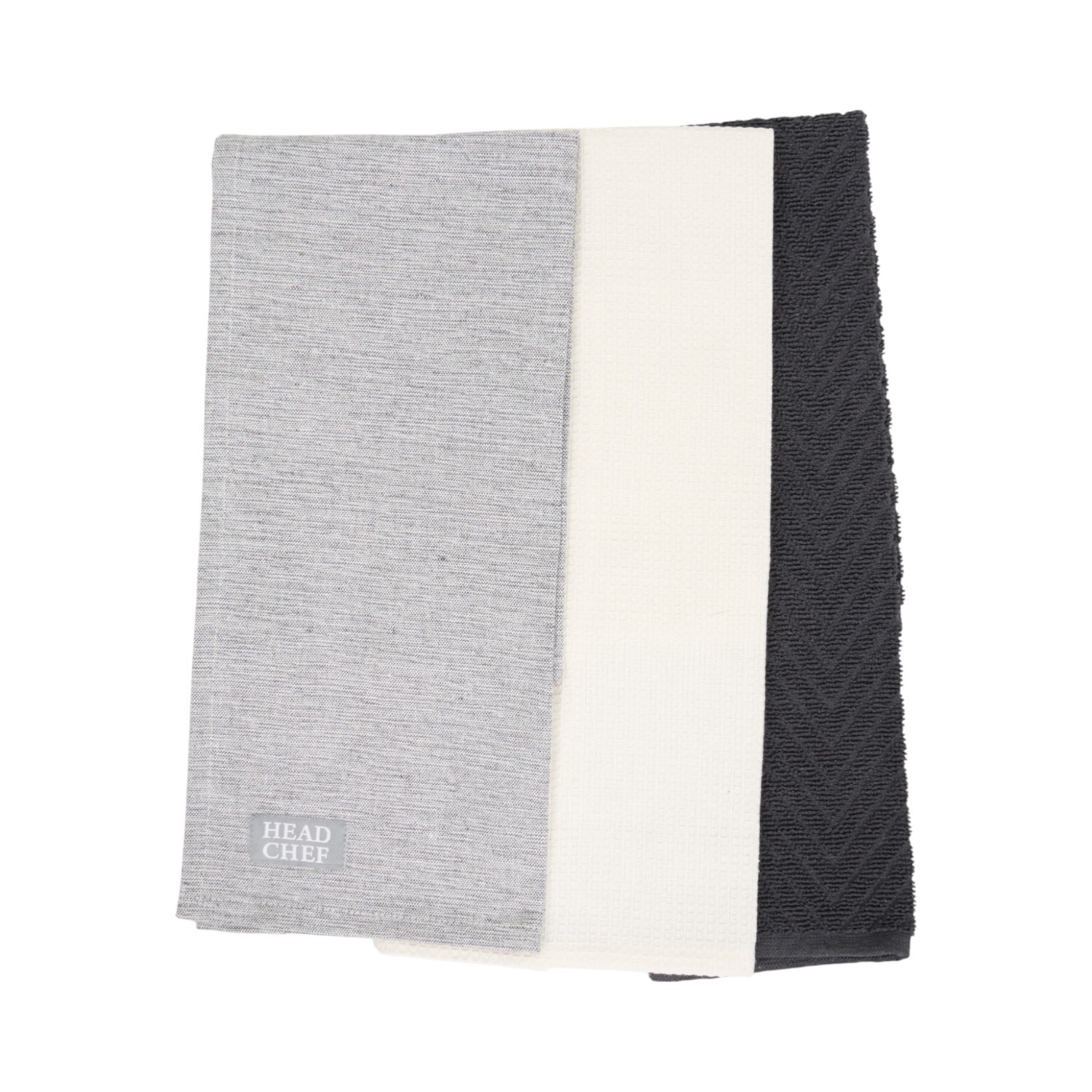 Pack of 3 Head Chef Tea Towels Grey Image 3