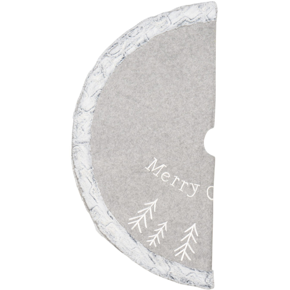 Merry Christmas Round Tree Skirt Grey Image 4