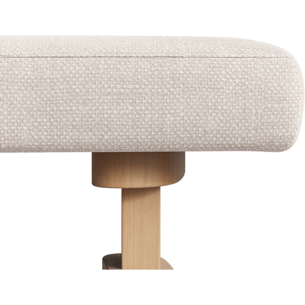 Living and Home Beige Linen Rectangle Footstool Image 6