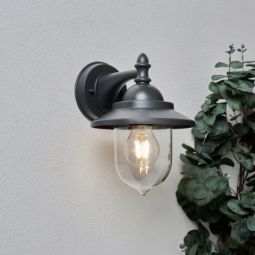 Zink Lily Anthracite Mini Fishermans Lantern Wall Light Image 6