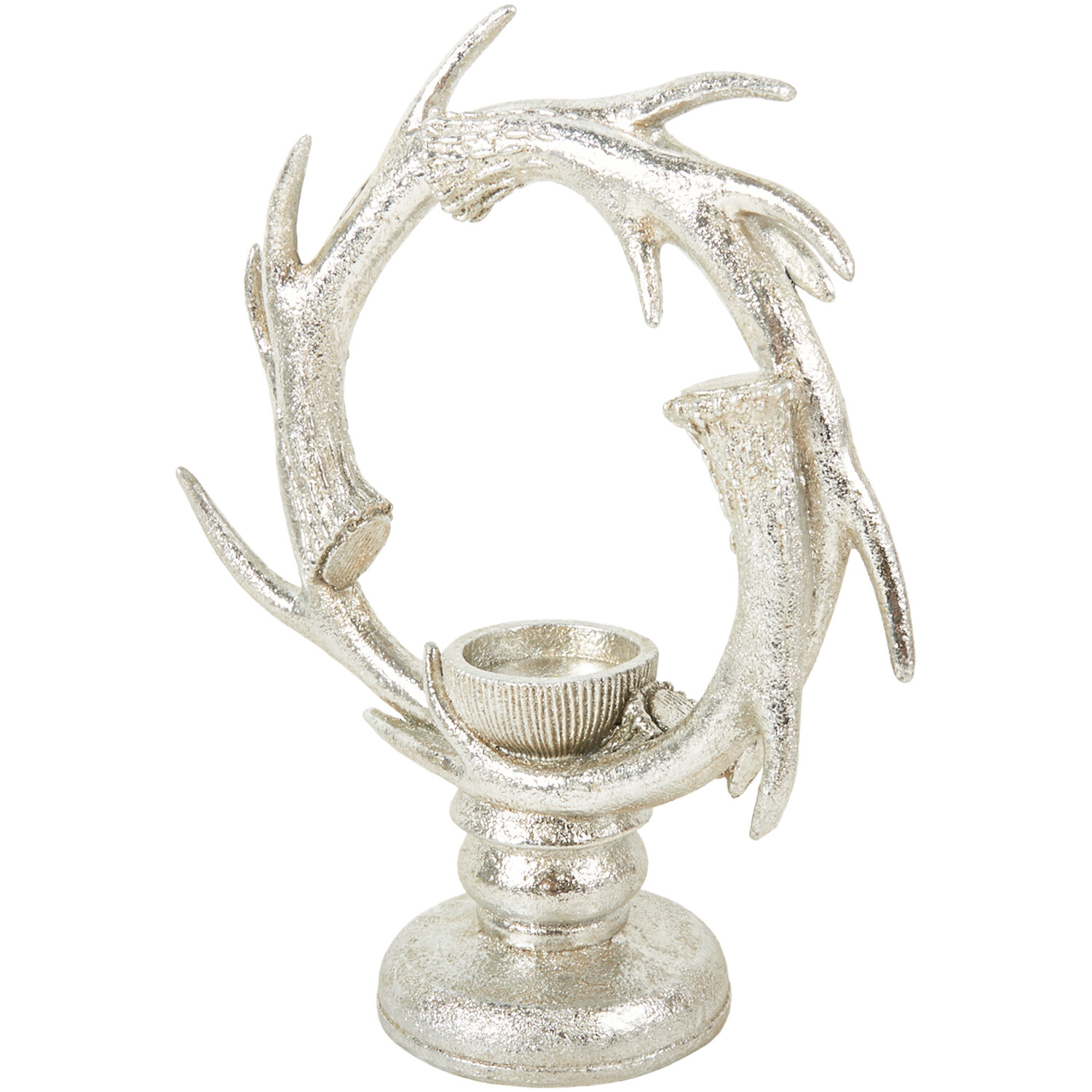 Antler Candle Holder Silver - Silver Image 2
