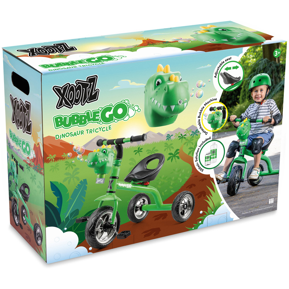 Xootz Kids Green Dinosaur Bubble Go Trike Image 3