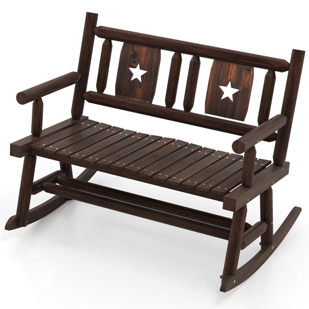 Costway 2 Seater Patio Rocking Bench Image 2