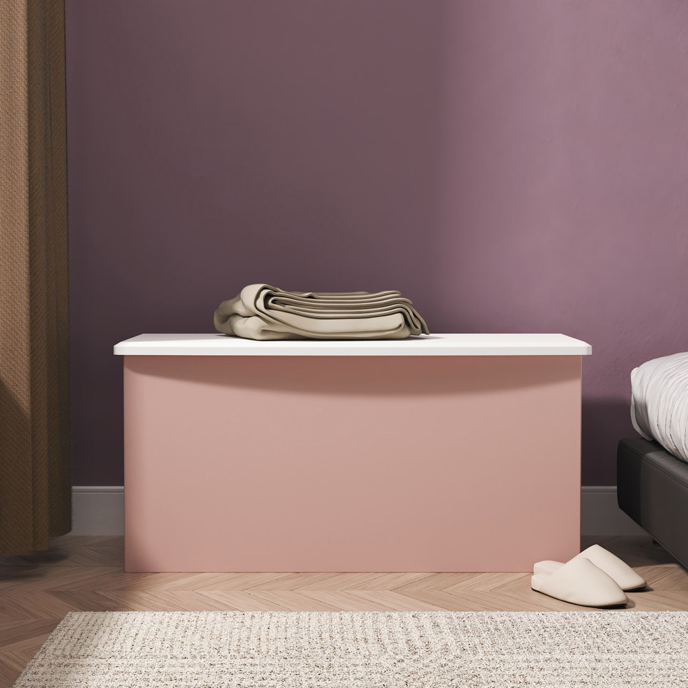 Crowndale Camden Kobe Pink and White Lid Top Blanket Box Ready Assembled Image 7