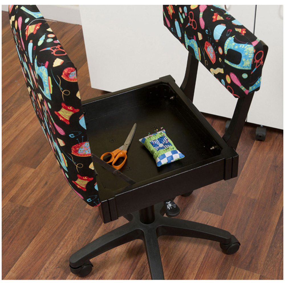 Sewing Online HT2014 Black Sewing Notions Design Hydraulic Sewing Chair with Underseat Storage Image 2