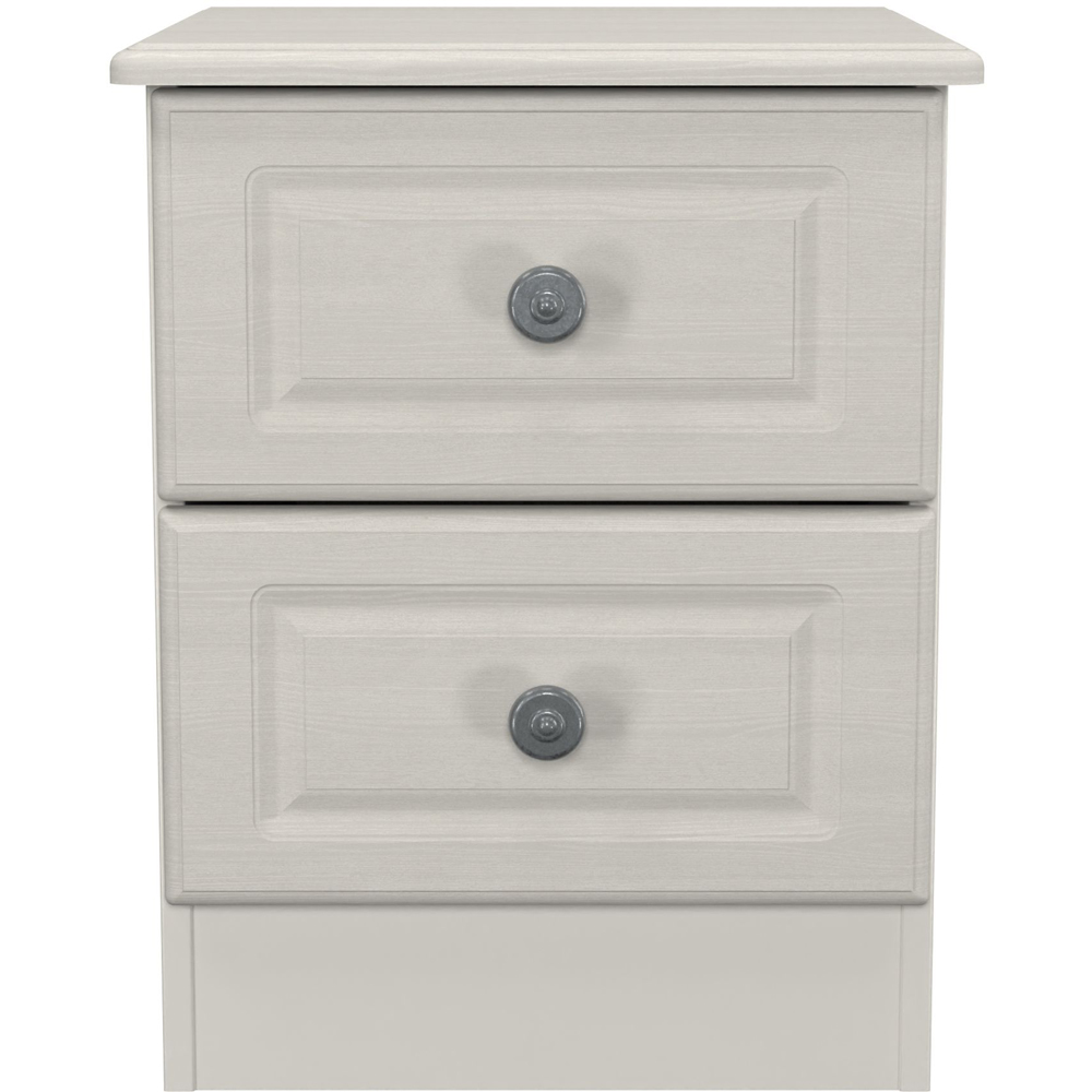 Crowndale Pembroke 2 Drawer Grey Ash Compact Bedside Cabinet Ready Assembled Image 2