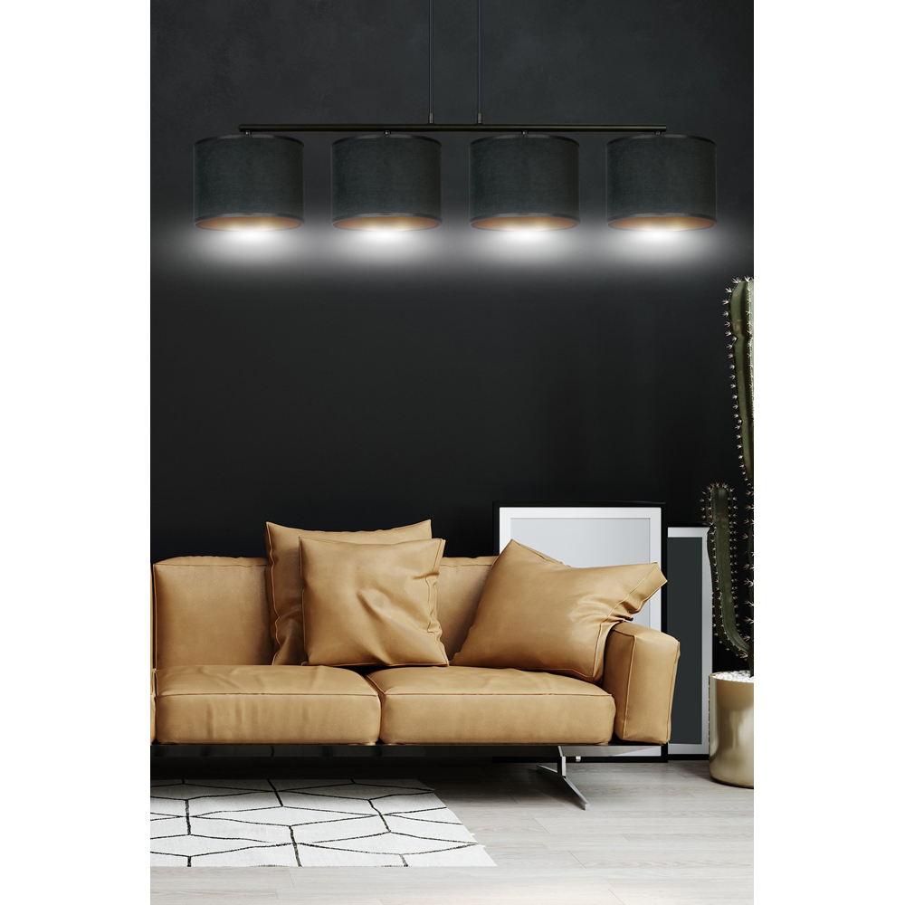 Emibig Hilde 4 Light Black E27 Ceiling Pendant Light Image 6