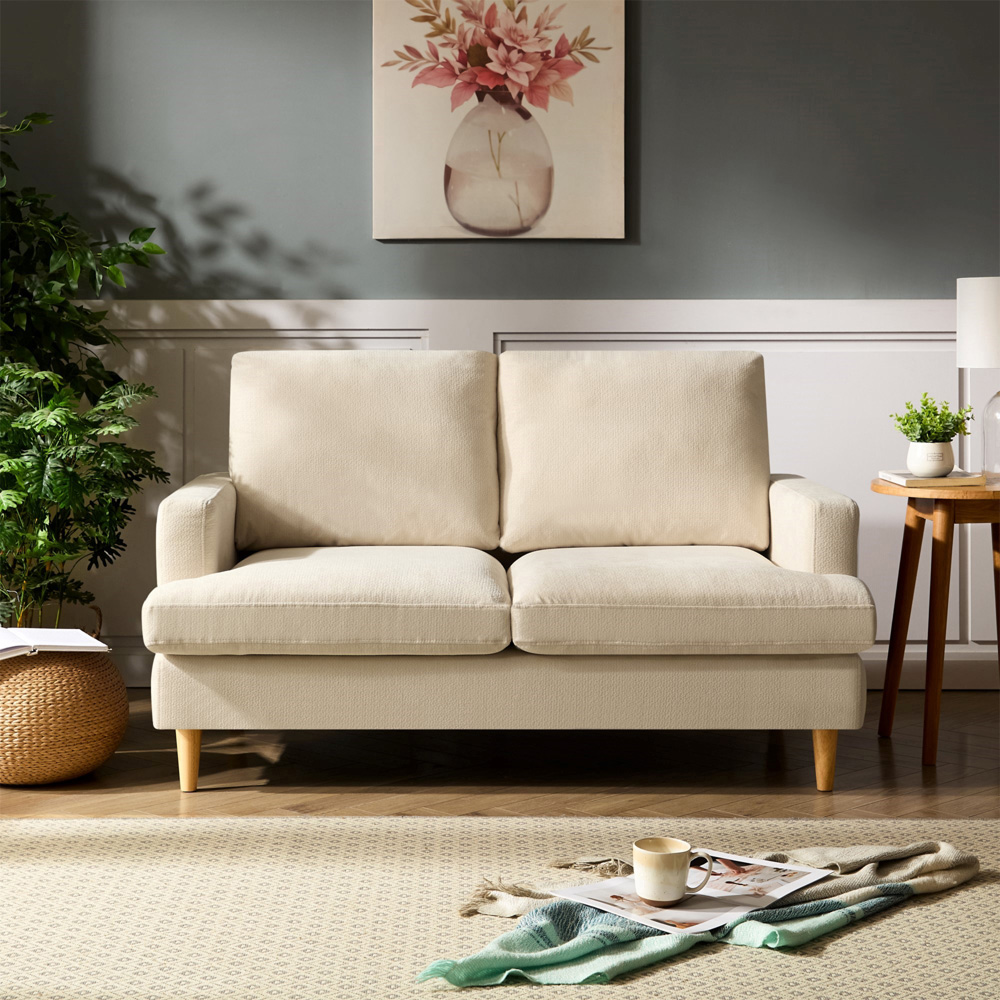Artemis Home Newsome 2 Seater Cream Fabric Sofa Image 3