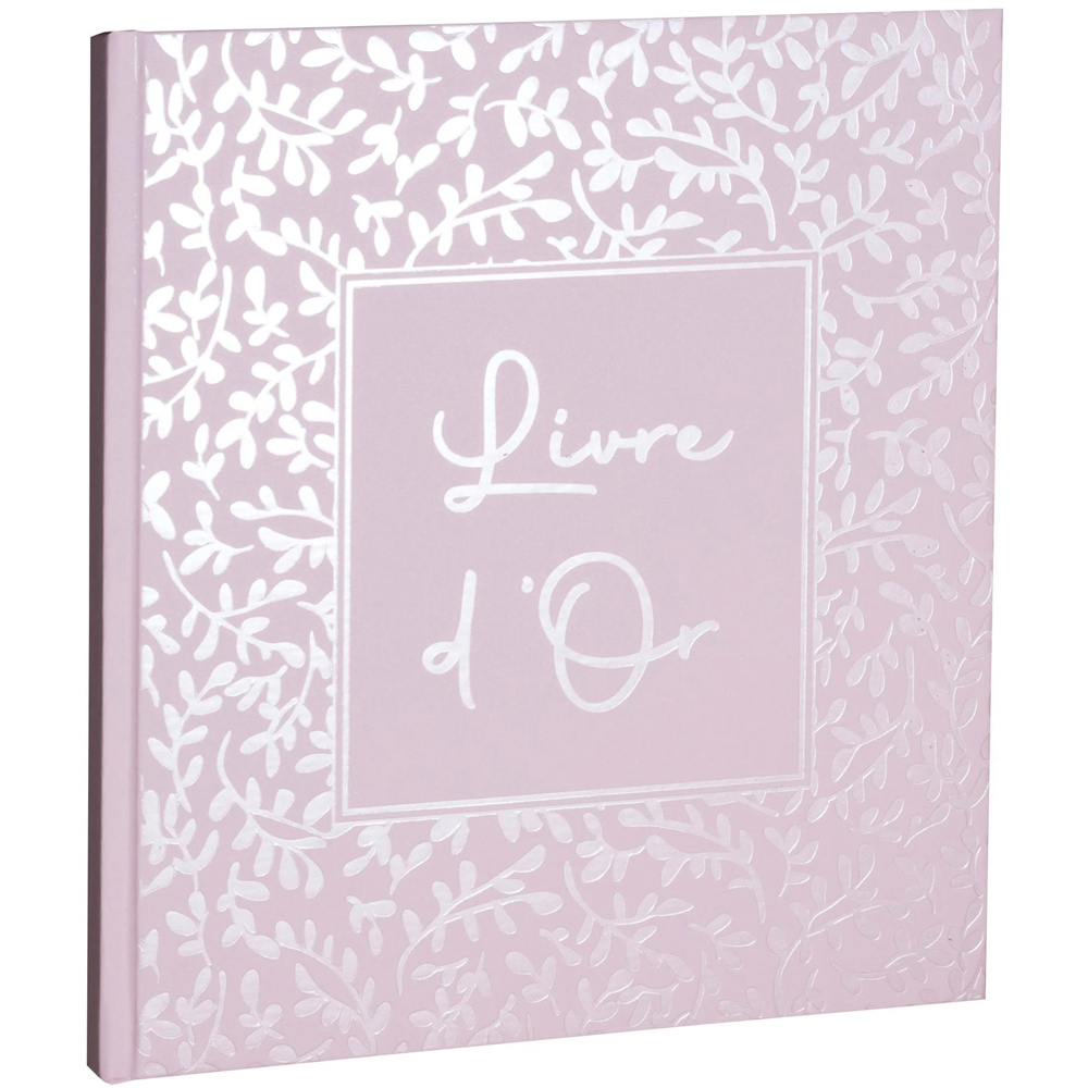 Exacompta AutentiK Candy Pink Floral Design Guest Book with Crystal Box 140 Pages Image 1