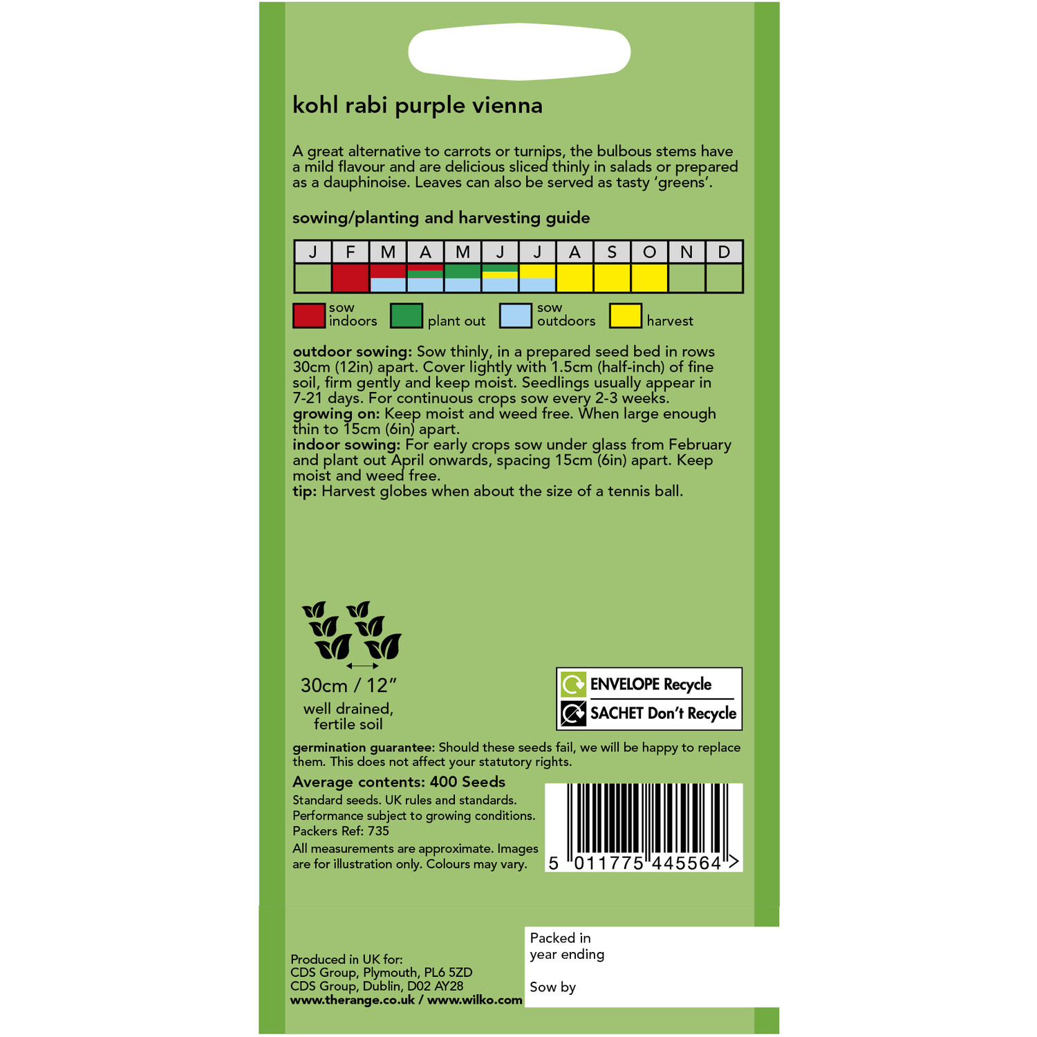 Wilko Kohlrabi Purple Vienna Seeds Image 2