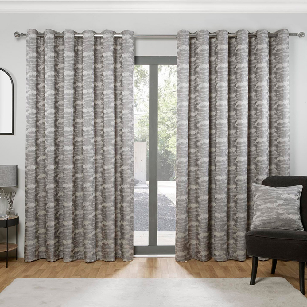 Astoria Grey Eyelet Curtain 229 x 229cm Image 1