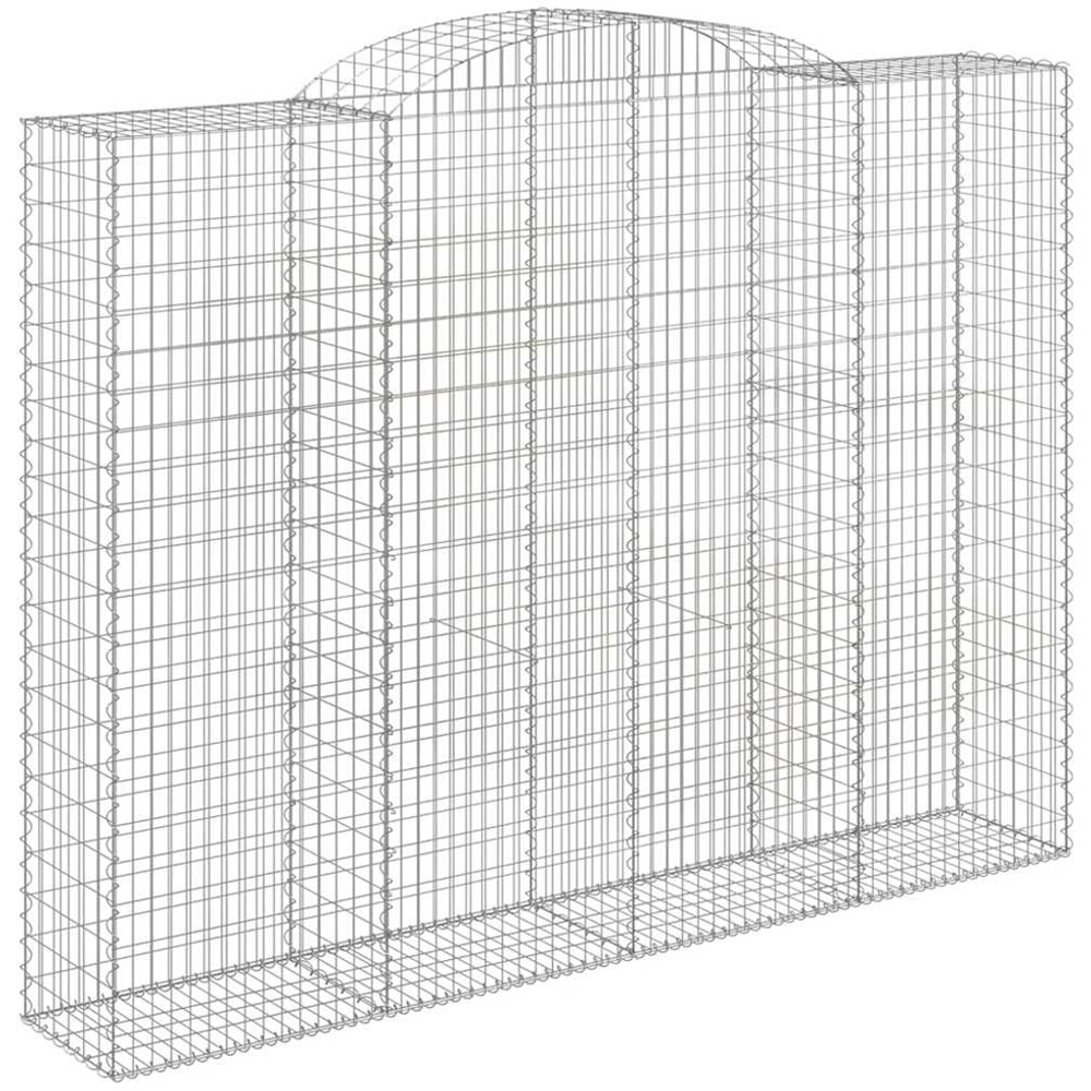 vidaXL Silver Galvanised Iron Arched Gabion Basket 300 x 50 x 220/240cm 4 Pack Image 1