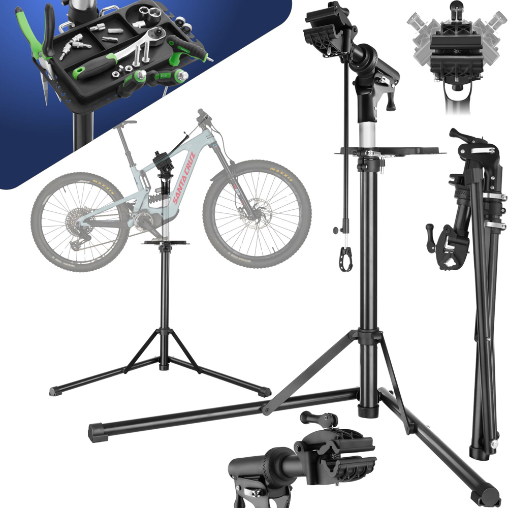 tectake Jan Grey Foldable and Height Adjustable Bike Repair Stand Image 2